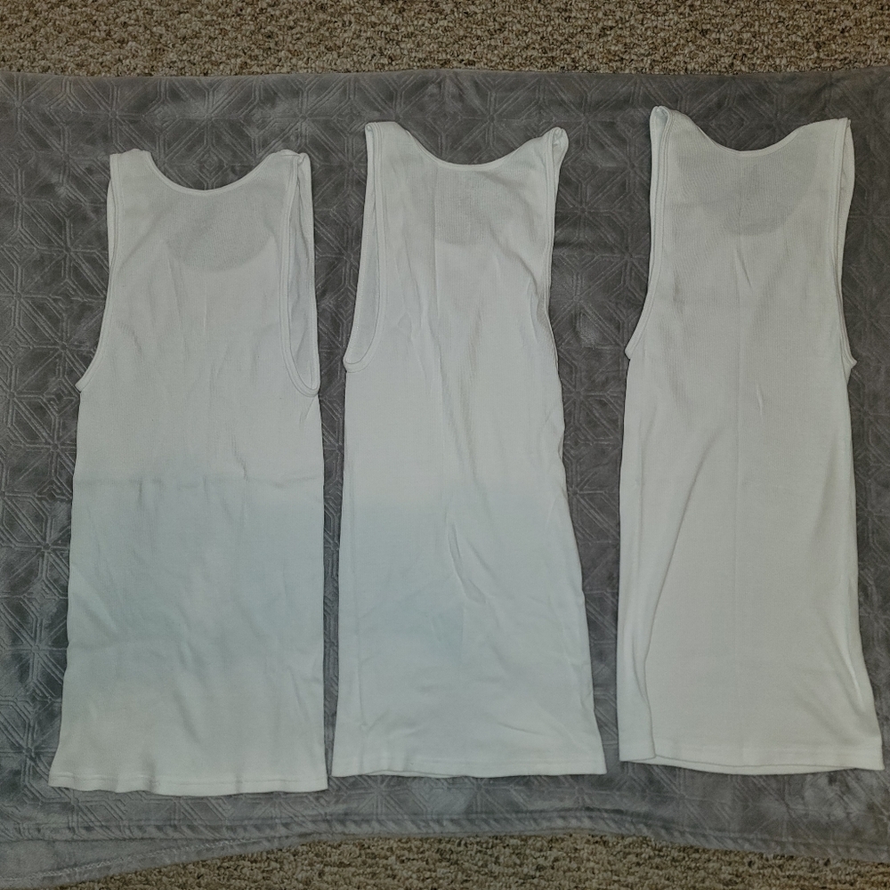 Fruit Of The Loom Men's White Tank Tops 6 Pack - Picture 3 of 6